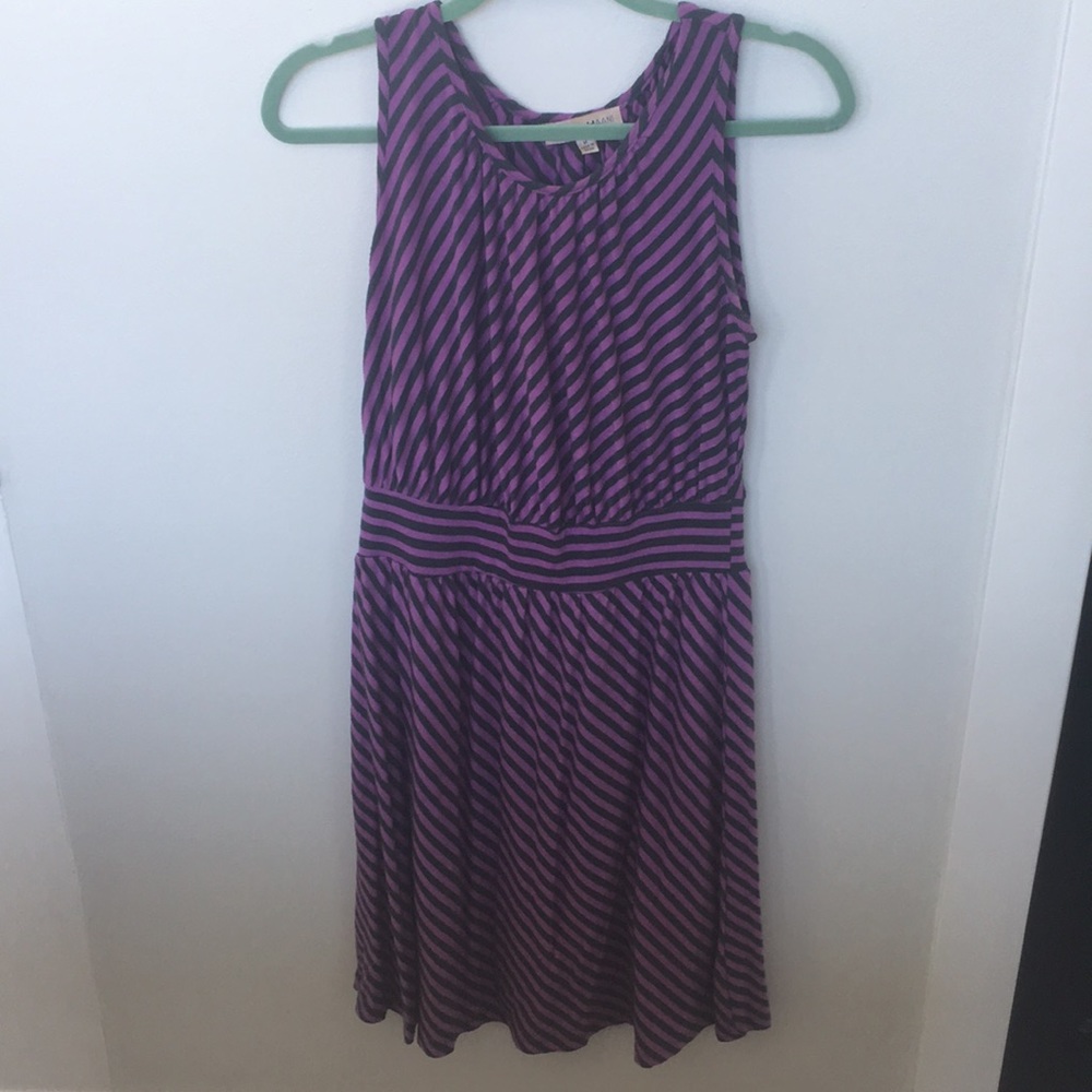 Hanni sundress, grey and purple stripes
